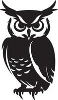 Owl Silhouette Illustration White Background vector