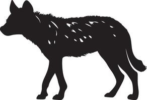 Hyena Silhouette Illustration White Background vector