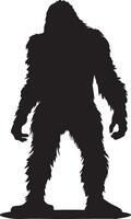 Bigfoot Silhouette Illustration White Background vector