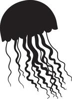 Jellyfish Silhouette Illustration White Background vector