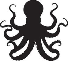 Octopus Silhouette Illustration White Background vector