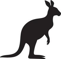 Kangaroo Silhouette Illustration White Background vector