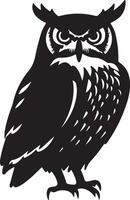 Owl Silhouette Illustration White Background vector