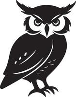 Owl Silhouette Illustration White Background vector