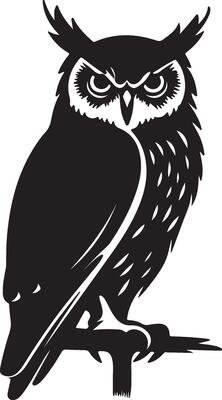 Owl Silhouette Illustration White Background