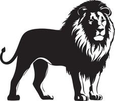 Lion Silhouette Illustration White Background vector