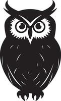 Owl Silhouette Illustration White Background vector