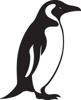 Penguin Silhouette Illustration White Background vector