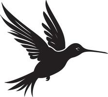 Hummingbird Silhouette Illustration White Background vector