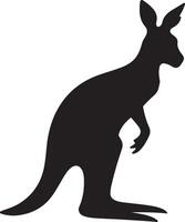 Kangaroo Silhouette Illustration White Background vector