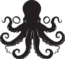 Octopus Silhouette Illustration White Background vector