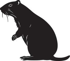 Mole Silhouette Illustration White Background vector