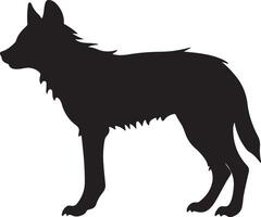 Hyena Silhouette Illustration White Background vector