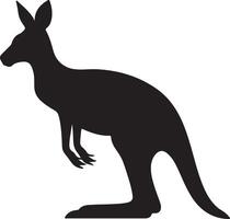 Kangaroo Silhouette Illustration White Background vector