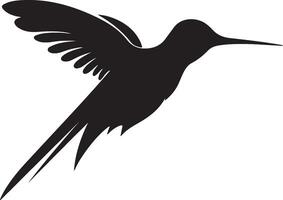 Hummingbird Silhouette Illustration White Background vector