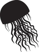 Jellyfish Silhouette Illustration White Background vector