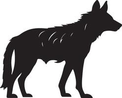 Hyena Silhouette Illustration White Background vector