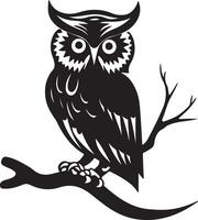 Owl Silhouette Illustration White Background vector