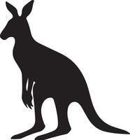 Kangaroo Silhouette Illustration White Background vector