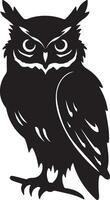 Owl Silhouette Illustration White Background vector