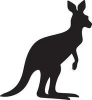 Kangaroo Silhouette Illustration White Background vector