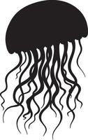 Jellyfish Silhouette Illustration White Background vector