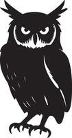 Owl Silhouette Illustration White Background vector