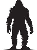 Bigfoot Silhouette Illustration White Background vector