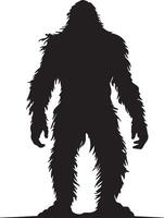 Bigfoot Silhouette Illustration White Background vector