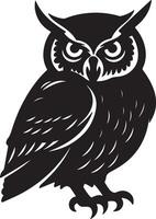 Owl Silhouette Illustration White Background vector