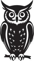 Owl Silhouette Illustration White Background vector