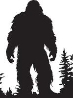 Bigfoot Silhouette Illustration White Background vector