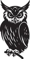 Owl Silhouette Illustration White Background vector