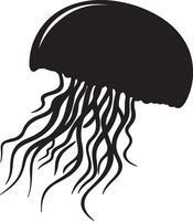 Jellyfish Silhouette Illustration White Background vector