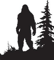 Bigfoot Silhouette Illustration White Background vector