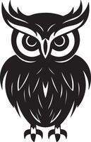 Owl Silhouette Illustration White Background vector