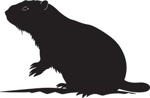 Mole Silhouette Illustration White Background vector