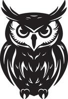 Owl Silhouette Illustration White Background vector