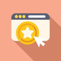 Click on loyalty web site prize icon flat . Service gift vector
