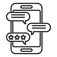 Online phone service chat icon outline . Bonus code vector