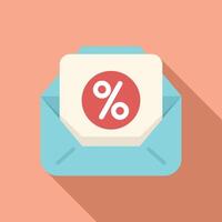 Mail loyalty program icon flat . Store payment vector