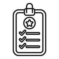 Reward clipboard icon outline . Gift service vector