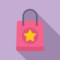 Star making bag loyalty icon flat . Contact feedback vector