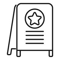 Reward bonus street board icon outline . Service marketing vector