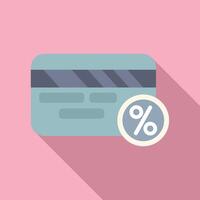 Loyalty credit card icon flat . Bonus code vector