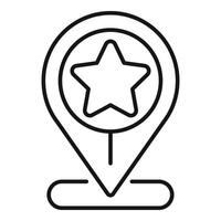 Reward online location icon outline . Star vip code vector