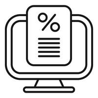 Online monitor sale loyalty icon outline . Experience retail vector