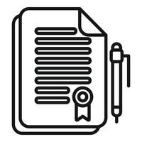 Copyright papers icon outline . Property protection vector