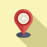 Copyright law tax location icon flat . Data information vector