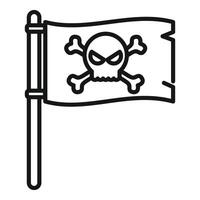 Pirate flag copyright law icon outline . Online protection vector